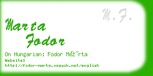 marta fodor business card